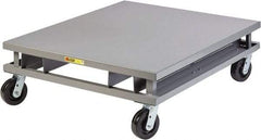 Little Giant - 3,600 Lb Capacity Steel Pallet Dolly with Fork Pockets - 48" Long x 48" Wide x 14-1/4" High, 6" Phenolic Wheels - USA Tool & Supply