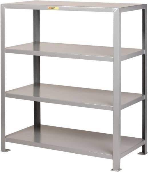 Little Giant - 4 Shelf Starter Heavy-Duty Open Steel Shelving - 8,000 Lb Capacity, 60" Wide x 72" High x 30" Deep, Gray - USA Tool & Supply