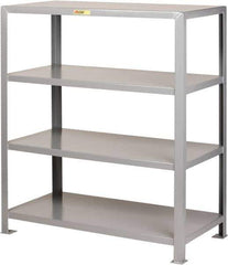 Little Giant - 4 Shelf Starter Heavy-Duty Open Steel Shelving - 8,000 Lb Capacity, 48" Wide x 72" High x 30" Deep, Gray - USA Tool & Supply