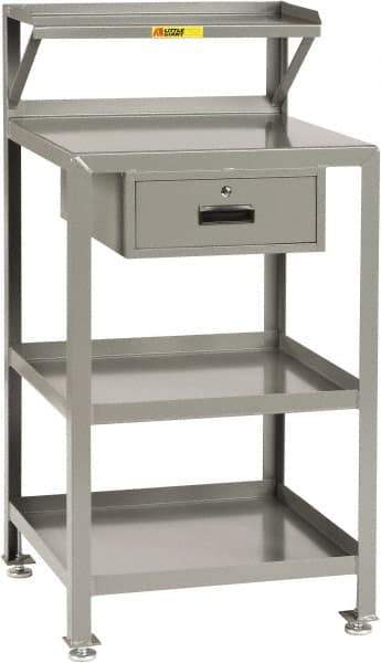 Little Giant - 1 Drawer Shop Desk - 24 Inch Wide x 22 Inch Deep x 52 Inch High, Gray - USA Tool & Supply