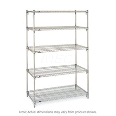 Starter Unit Wire Shelving: 5 Shelves 42″ Wide, 18″ Deep, 74″ High