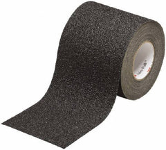 Ability One - Black Solid Color Anti-Slip Vinyl Tape - 6" Wide x 30' Long x 0.048" Thick, General Traffic - USA Tool & Supply