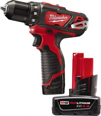 Milwaukee Tool - 12V 3/8" Pistol Grip Cordless Drill - USA Tool & Supply