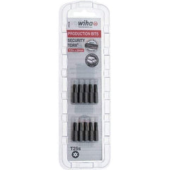 Wiha - 1/4" Drive T25 Tamperproof Torx Screwdriver Bit - 1" OAL, Tamper Resistant Bit - USA Tool & Supply