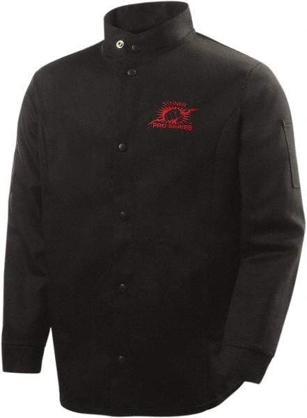 Steiner - Size S Flame Resistant/Retardant Jacket - Black, Cotton, Snaps Closure - USA Tool & Supply