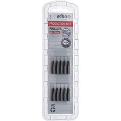 Wiha - #2, Phillips & Insert Screwdriver Bit - 1/4" Drive, 1" OAL - USA Tool & Supply