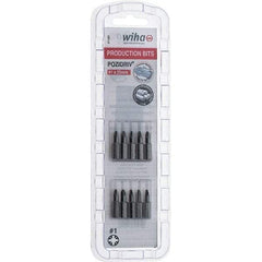 Wiha - 1/4" Drive, Pozidriv Screwdriver Bit - 1" OAL - USA Tool & Supply