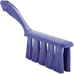 Vikan - 3.9" Bristle Length, Polyester Cleaning & Finishing Brush - 3" Long x 6-1/2" Wide Head, 13" OAL, Easy Grip Handle, Purple, Polypropylene Block - USA Tool & Supply