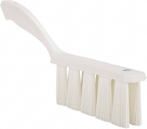 Vikan - 3.9" Bristle Length, Polyester Cleaning & Finishing Brush - 3" Long x 6-1/2" Wide Head, 13" OAL, Easy Grip Handle, White, Polypropylene Block - USA Tool & Supply