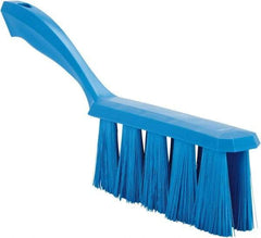 Vikan - 3.9" Bristle Length, Polyester Cleaning & Finishing Brush - 3" Long x 6-1/2" Wide Head, 13" OAL, Easy Grip Handle, Blue, Polypropylene Block - USA Tool & Supply