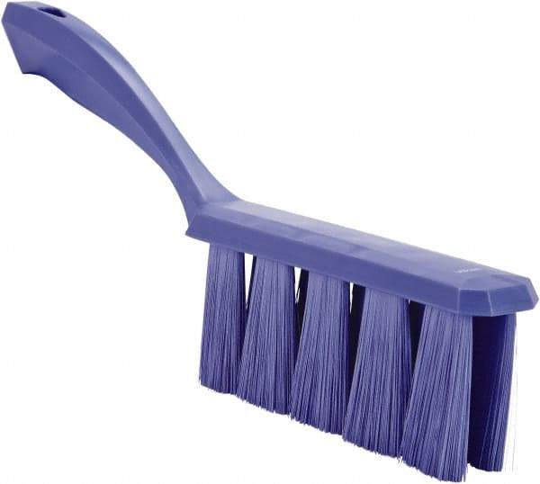 Vikan - 3.9" Bristle Length, Polyester Cleaning & Finishing Brush - 3" Long x 1-1/2" Wide Head, 13" OAL, Easy Grip Handle, Purple, Polypropylene Block - USA Tool & Supply