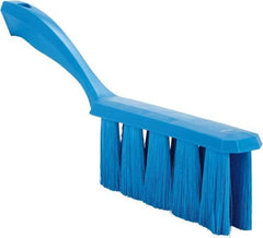 Vikan - 3.9" Bristle Length, Polyester Cleaning & Finishing Brush - 3" Long x 1-1/2" Wide Head, 13" OAL, Easy Grip Handle, Blue, Polypropylene Block - USA Tool & Supply