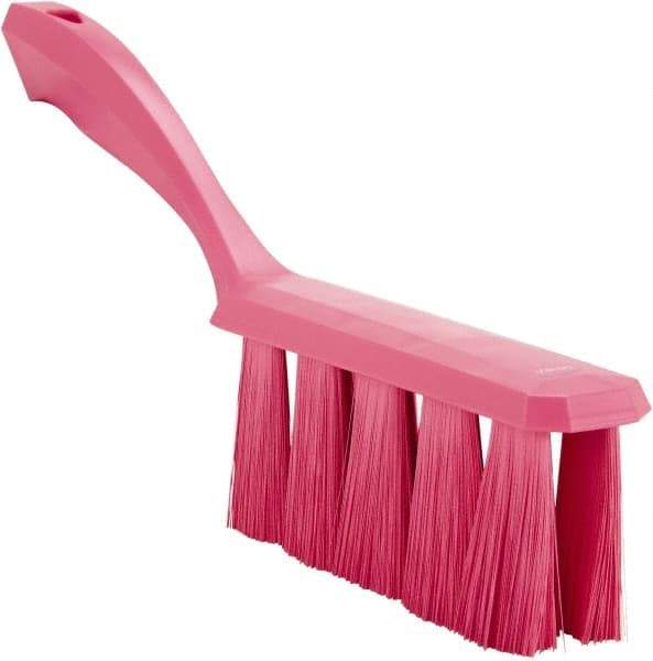 Vikan - 3.9" Bristle Length, Polyester Cleaning & Finishing Brush - 3" Long x 1-1/2" Wide Head, 13" OAL, Easy Grip Handle, Pink, Polypropylene Block - USA Tool & Supply