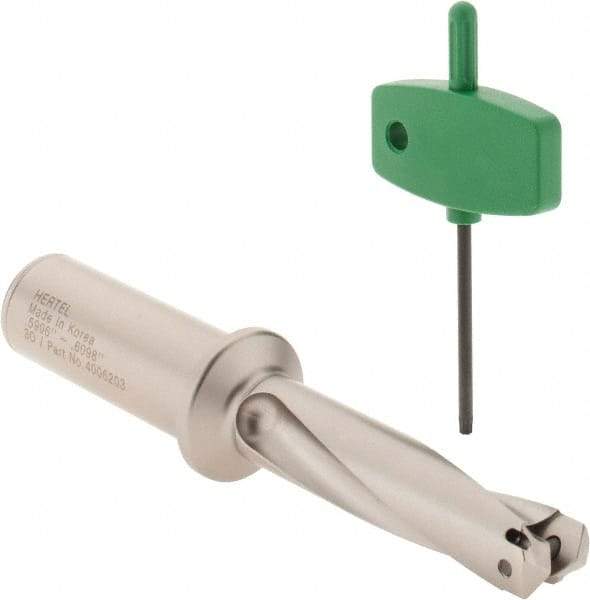 Hertel - 14.5 to 14.99mm Diam, 3xD, 43.5mm Max Depth, 3/4" Shank Diam, 61.3mm Flute, Replaceable Tip Drill - HMD-MAF Toolholder, Series HMD - USA Tool & Supply