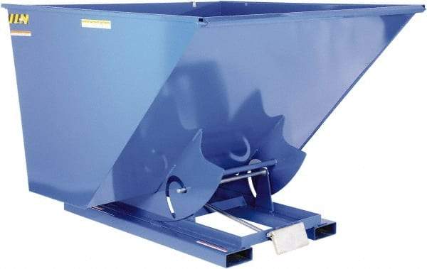 Vestil - 4,000 Lb Load Capacity, 2.50 Cu Yd, Steel Self-Dumping Hopper - 69-9/16" Wide x 68-3/8" Long x 51-3/4" High, Blue - USA Tool & Supply