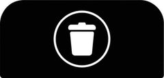 Rubbermaid - Trash Can Decal Message: Landfill - English, Text on Color, Black, Indoor & Outdoor, Apply to Metal, 1-25/32" Wide x 8-1/2" High - USA Tool & Supply