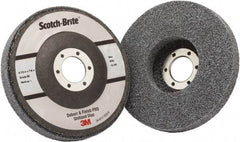 3M - 4-1/2" Medium Grade Ceramic Deburring Disc - 7/8" Center Hole, Holder Required - USA Tool & Supply