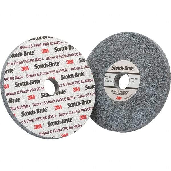 3M - 6" Medium Grade Ceramic Deburring Disc - 1" Center Hole, Holder Required - USA Tool & Supply