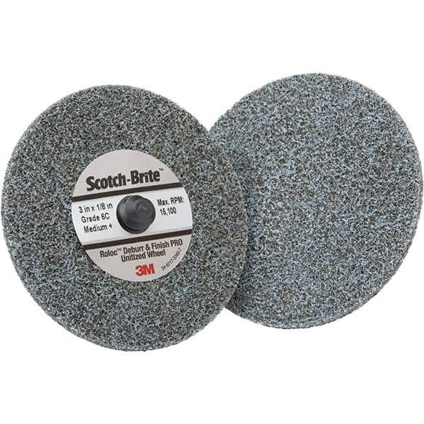 3M - 3" Disc Diam, Ceramic Quick Change Disc - Type R Attaching System, Coated, Medium Grade - USA Tool & Supply