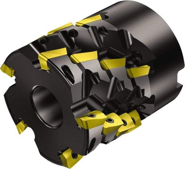 Sandvik Coromant - 3 Inserts, 44mm Cut Diam, 16mm Arbor Diam, 45mm Max Depth of Cut, Indexable Square-Shoulder Face Mill - 90° Lead Angle, 65.5mm High, R390-11.. Insert Compatibility, Series CoroMill 390 - USA Tool & Supply
