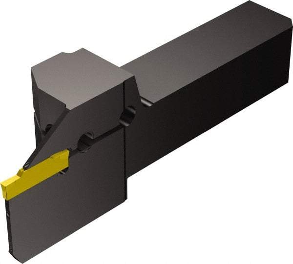 Sandvik Coromant - QS, Internal or External, Left Hand, 0.8" Max Depth of Cut, Indexable Grooving Tool Holder - N123F2-0250-0002-CM Insert Compatibility, 3/4" Shank Height, 3/4" Shank Width, 4-1/4" OAL, Through Coolant - USA Tool & Supply