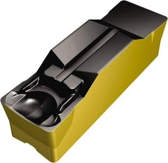 Sandvik Coromant - M1N123 GM Grade 4325, 9mm Cutting Width Carbide Grooving Insert - Neutral, 0.8mm Corner Radius, TiCN/Al2O3/TiN Finish - USA Tool & Supply