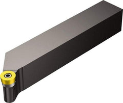 Sandvik Coromant - SRGC, Left Hand Cut, 1-1/4" Shank Height x 1-1/4" Shank Width, Neutral Rake Indexable Turning Toolholder - 6" OAL, RCMT 12 04 00 Insert Compatibility, Series CoroTurn 107 - USA Tool & Supply