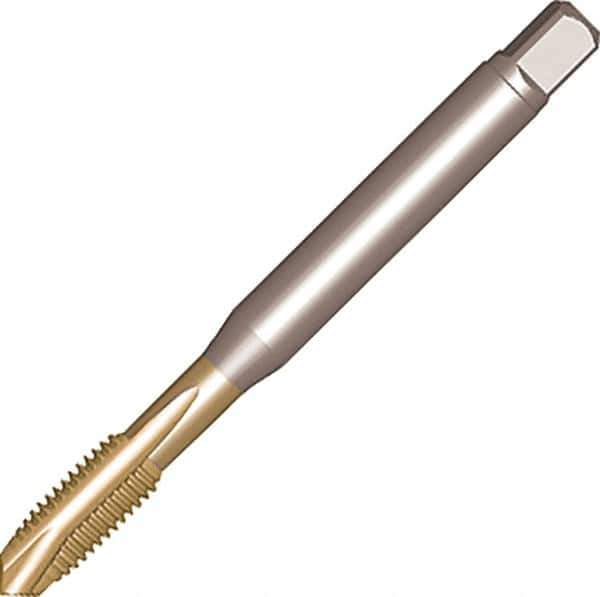 Sandvik Coromant - M10x1.00 Metric Fine, 3 Flute, AlCrN Finish, High Speed Steel Spiral Point Tap - Plug Chamfer, Right Hand Thread, 94.37mm OAL, 18mm Thread Length, 9.68mm Shank Diam, 6H Class of Fit, Series CoroTap 200 - Exact Industrial Supply
