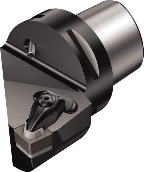 Sandvik Coromant - Left Hand Cut, Size C4, CNGQ 12 07 08 & CNGQ 452 Insert Compatiblity, External Modular Turning & Profiling Cutting Unit Head - 27mm Ctr to Cutting Edge, 50mm Head Length, Through Coolant, Series T-Max P - USA Tool & Supply