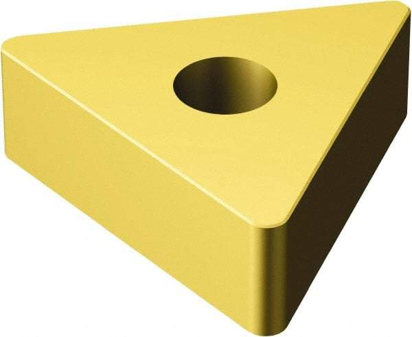 Sandvik Coromant - TNGA332 Grade 6050 Ceramic Turning Insert - TiN Finish, 60° Triangle, 3/8" Inscr Circle, 3/16" Thick, 1/32" Corner Radius - USA Tool & Supply