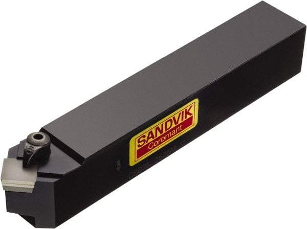 Sandvik Coromant - CSDPN, Neutral Cut, 45° Lead Angle, 25mm Shank Height x 25mm Shank Width, Positive Rake Indexable Turning Toolholder - 150mm OAL, SPUN 12 03 08, SPU 422 Insert Compatibility, Series T-Max S - USA Tool & Supply
