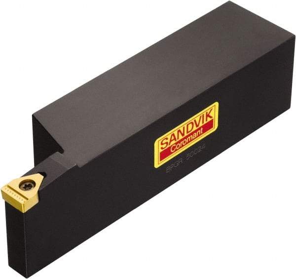 Sandvik Coromant - BPG, External, Left Hand, 1-3/4" Max Depth of Cut, Indexable Grooving Tool Holder - BP 750030 Insert Compatibility, 1-1/2" Shank Height, 1-1/2" Shank Width, 7" OAL - USA Tool & Supply