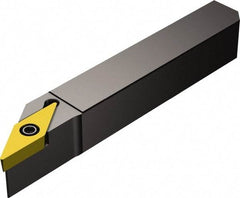 Sandvik Coromant - QS-SVAB, Right Hand Cut, 0° Lead Angle, 16mm Shank Height x 16mm Shank Width, Neutral Rake Indexable Turning Toolholder - 70mm OAL, VBMT 11 03 04 Insert Compatibility, Series CoroTurn 107 - USA Tool & Supply