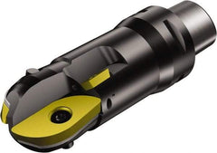 Sandvik Coromant - 40mm Cut Diam, 31.6mm Max Depth of Cut, 40mm Shank Diam, 104mm OAL, Indexable Ball Nose End Mill - 80mm Head Length, C4 Weldon Flat Shank, R216..Cx Toolholder - USA Tool & Supply