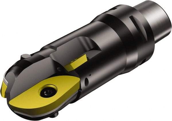 Sandvik Coromant - 30mm Cut Diam, 28.3mm Max Depth of Cut, 32mm Shank Diam, 89mm OAL, Indexable Ball Nose End Mill - 70mm Head Length, C3 Weldon Flat Shank, R216..Cx Toolholder - USA Tool & Supply