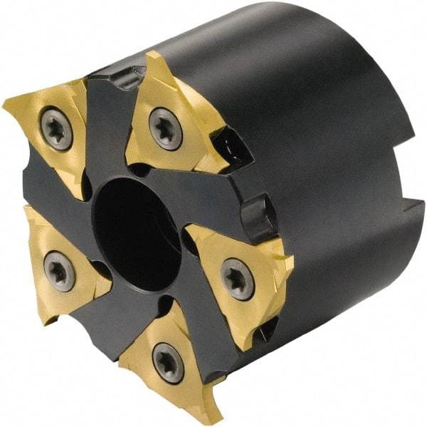 Sandvik Coromant - Shell Mount Connection, 0.1969" Depth of Cut, 63mm Cutter Diam, 0.8661" Hole Diam, 5 Tooth Indexable Slotting Cutter - 328-Q Toolholder, 328R13-... Insert, Right Hand Cutting Direction - USA Tool & Supply