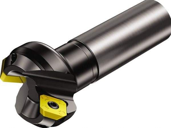 Sandvik Coromant - 32mm Cut Diam, 32mm Arbor Hole, 6mm Max Depth of Cut, 45° Indexable Chamfer & Angle Face Mill - 3 Inserts, R245-12T3.. Insert, Right Hand Cut, Series CoroMill 245 - USA Tool & Supply