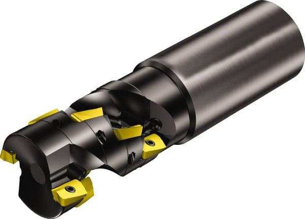Sandvik Coromant - 8 Inserts, 32mm Cut Diam, 32mm Arbor Diam, 36mm Max Depth of Cut, Indexable Square-Shoulder Face Mill - 112.7mm High, R390-11.. Insert Compatibility, Through Coolant, Series CoroMill 390 - USA Tool & Supply