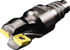 Sandvik Coromant - 3 Inserts, 1-1/4" Cut Diam, 0.9646" Arbor Diam, 0.216" Max Depth of Cut, Indexable Square-Shoulder Face Mill - 90° Lead Angle, 1.378" High, 490R-08T308 Insert Compatibility, Through Coolant, Series CoroMill 490 - USA Tool & Supply