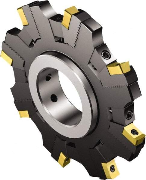 Sandvik Coromant - Arbor Hole Connection, 54.5mm Depth of Cut, 200mm Cutter Diam, 1.9685" Hole Diam, 12 Tooth Indexable Slotting Cutter - L331.52 Toolholder, L Insert, Left Hand Cutting Direction - USA Tool & Supply