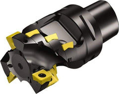 Sandvik Coromant - 3 Inserts, 54mm Cut Diam, 50mm Arbor Diam, 61mm Max Depth of Cut, Indexable Square-Shoulder Face Mill - 90° Lead Angle, 97mm High, 690-140608M-E-SL & 690-140610M-P-SL Insert Compatibility, Through Coolant, Series CoroMill 690 - USA Tool & Supply