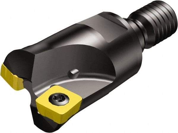 Sandvik Coromant - 2 Inserts, 10.9mm Cut Diam, 1.2mm Max Depth of Cut, Indexable Square-Shoulder Face Mill - 10° Lead Angle, 57mm High, R210-090412M Insert Compatibility, Through Coolant, Series CoroMill 210 - USA Tool & Supply