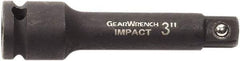 GearWrench - 3/8" Drive Impact Socket Extension - 3" OAL, Black Finish - USA Tool & Supply