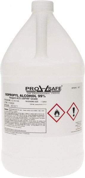 PRO-SAFE - 1 Gallon Isopropyl Alcohol Liquid - Comes in Bottle, 99% Isopropyl Alcohol - USA Tool & Supply