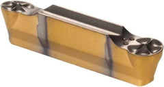 Iscar - 3015GRIP Y Grade IC807, 3mm Cutting Width Carbide Grooving Insert - 1.5mm Max Depth of Cut, Neutral, 1.5mm Corner Radius, TiAlN Finish - USA Tool & Supply