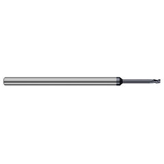 Variable Helix End Mills for Medium Alloy Steels - 0.500mm Cutter Diameter × 0.100mm Radius × 0.750mm Length of Cut × 4.000mm Reach Carbide Corner Radius End Mill for Medium Alloy Steels, 3 Flutes, AlTiN Coated - Exact Industrial Supply