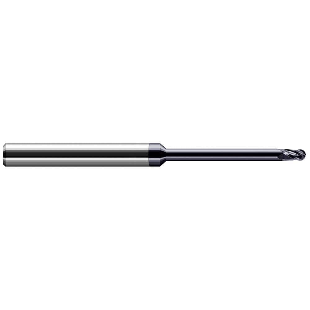 Harvey Tool - Ball End Mills; Mill Diameter (Inch): 1/8 ; Mill Diameter (Decimal Inch): 0.1250 ; Number of Flutes: 4 ; Length of Cut (Inch): 3/16 ; Length of Cut (Decimal Inch): 0.1870 ; Material: Solid Carbide - Exact Industrial Supply