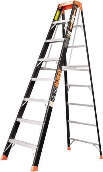 Little Giant Ladder - 7 Steps, 8' High, Type IA Rating, Fiberglass Multi-Use Ladder - 300 Lb Load Capacity, 29" Base Width - USA Tool & Supply