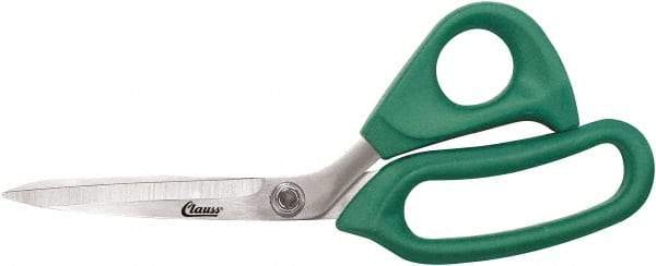 Clauss - 6" LOC, 9" OAL Stainless Steel Bent Shears - Rubber Offset Handle, For Paper, Fabric - USA Tool & Supply