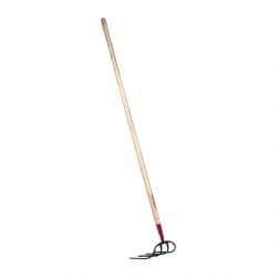 Razor-Back - Refuse Hook with 60" Straight Wood Handle - 4 Tines, 9" Tine Length - USA Tool & Supply